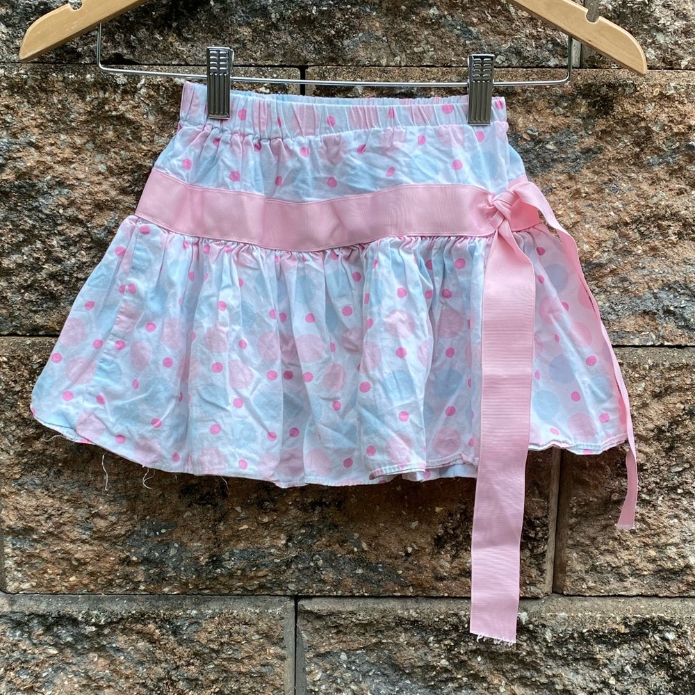 Hannah Kate Girls Pink Ruffle Tiered Twirly Skirt with Bow Sash
